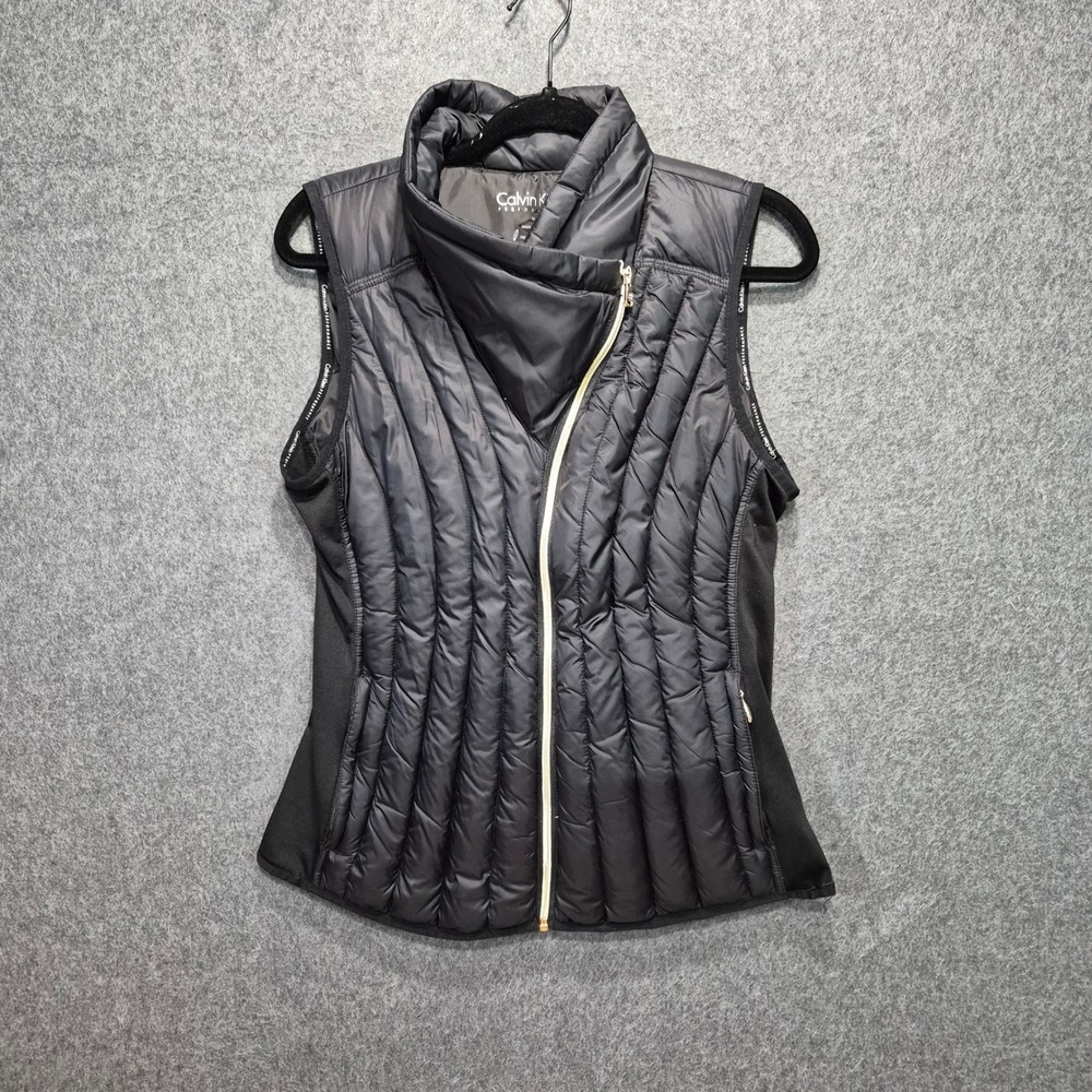 Calvin Klein Performance Quilted Puffer Vest Zip Front M Y2K 90's Down Filled